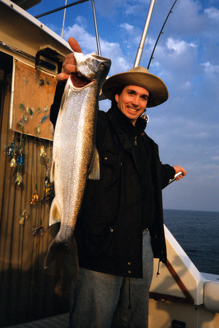 Big Lake Trout caught in Lake Michigan. 